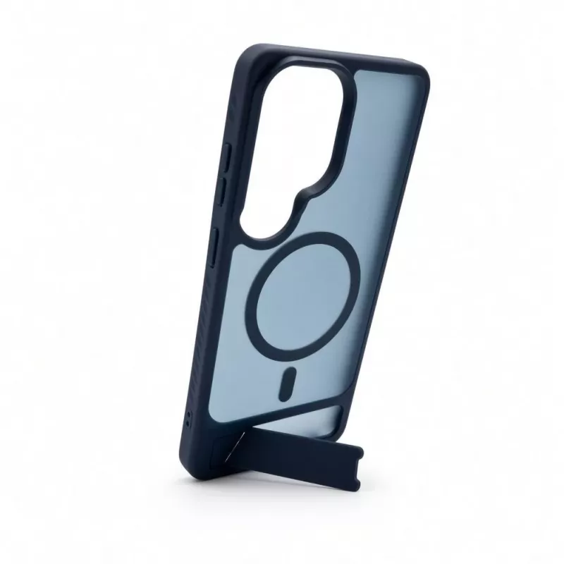 Evelatus Samsung Galaxy S26 Ultra Rubber Coated MagSafe With Stand Case Navy Blue