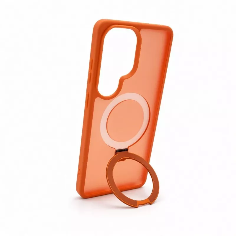 Evelatus Samsung Galaxy S26 Ultra Shield Case with MagSafe & Stand Matte Ring Orange