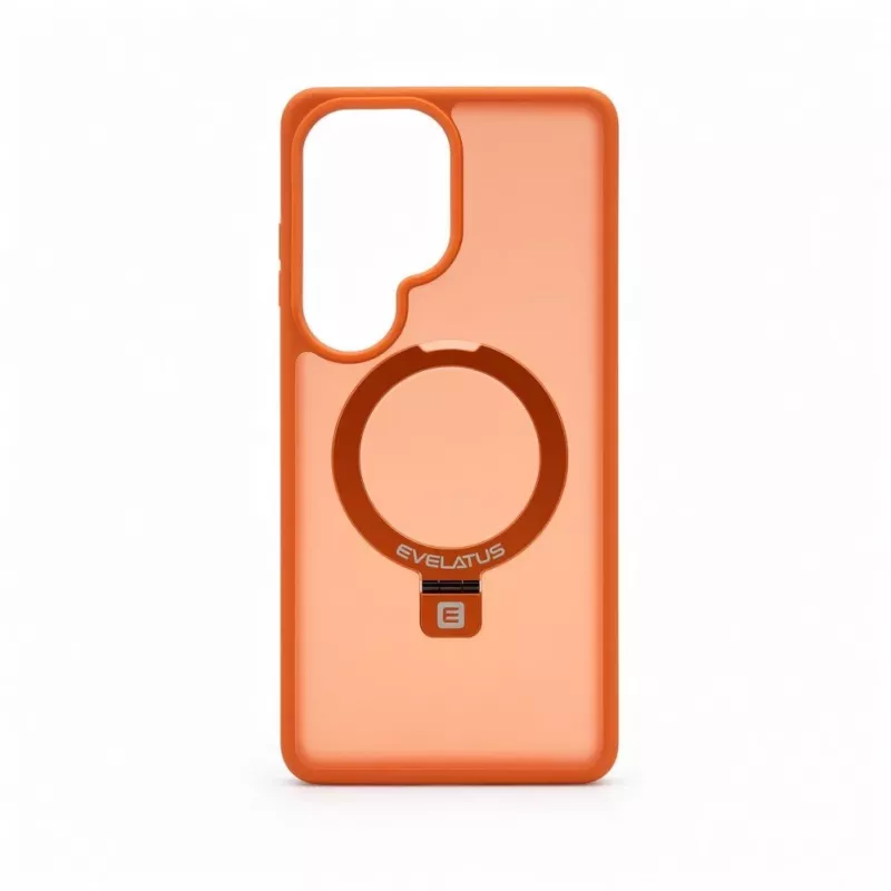 Evelatus Samsung Galaxy S26 Ultra Shield Case with MagSafe & Stand Matte Ring Orange