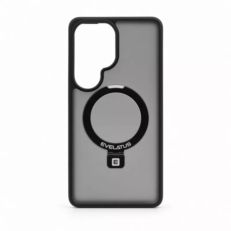 Evelatus Samsung Galaxy S26 Ultra Shield Case with MagSafe & Stand Matte Ring Black