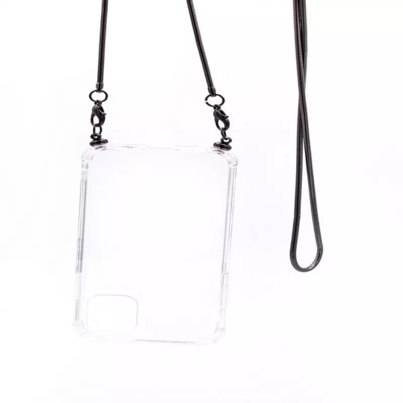Evelatus Xiaomi Redmi Note 7 / Note 7 Pro Silicone Transparent Back Cover with Necklace TPU Strap Silver