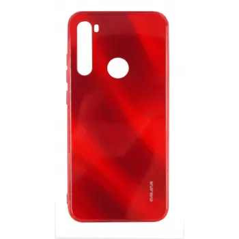 Evelatus Xiaomi Redmi Note 8 / Redmi Note 8 2021 Water Ripple Full Color Electroplating Tempered Glass Case Red