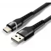everActive CBB-1CBR USB-A to USB-C RGB LED Braided Cable 1m 3A Black