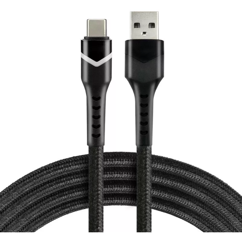 everActive CBB-1CBR USB-A to USB-C RGB LED Braided Cable 1m 3A Black