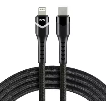 everActive CBB-1CIR USB-C to Lightning RGB LED Cable 1m 27W PD Black