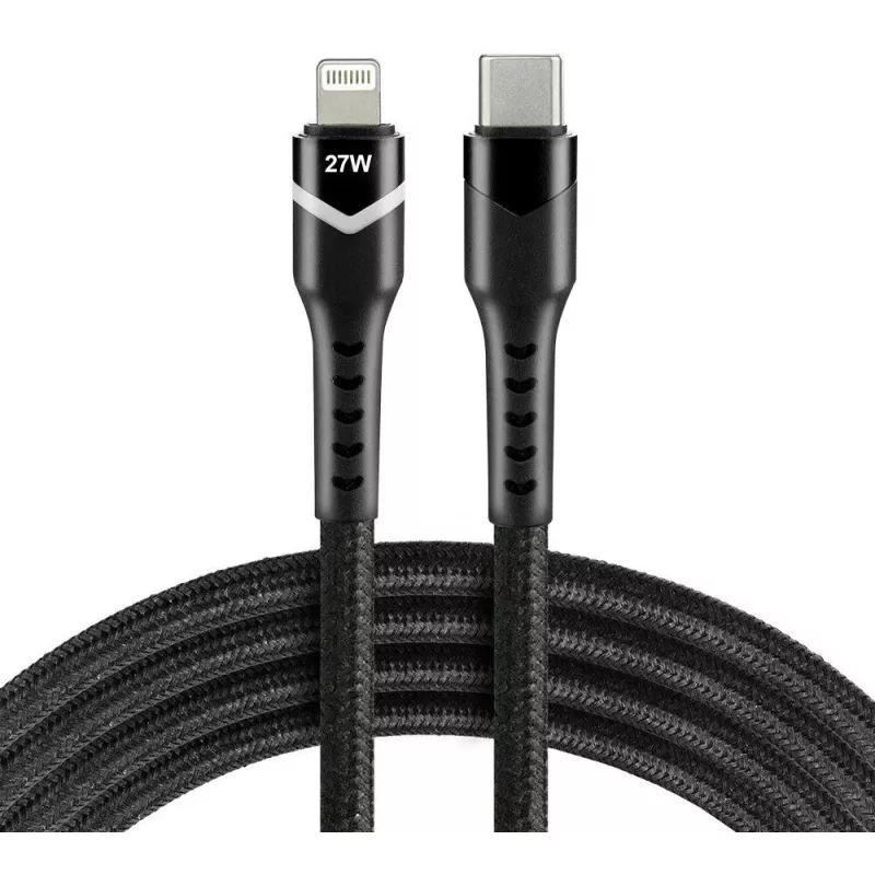 everActive CBB-1CIR USB-C to Lightning RGB LED Cable 1m 27W PD Black