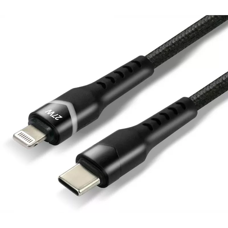 everActive CBB-1CIR USB-C to Lightning RGB LED Cable 1m 27W PD Black