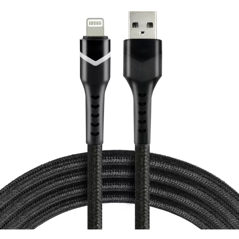 everActive CBB-1IBR USB-A to Lightning RGB LED Braided Cable 1m 2.4A Black