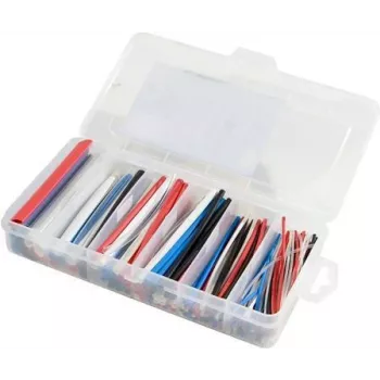 EXERTIS CONNECT 170-Piece Heat Shrink Tubing Set, 2:1 Ratio, Assorted Colours and Sizes, 100 mm Lengths, Polyolefin, Electrical Insulation and Wire Bundling (629211)