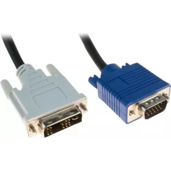 Exertis Connect DVI-A Male to VGA Male Adapter Cable, Single Link, 10 m, Black, Thumbscrews 127731