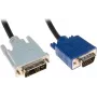 Exertis Connect DVI-A Male to VGA Male Adapter Cable, Single Link, 10 m, Black, Thumbscrews 127731