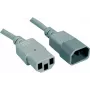 EXERTIS CONNECT IEC C14 to C13 Power Extension Cable, 1.8 m, Grey, 10 A/250 V, H05VV-F 0.75 mm² 808140