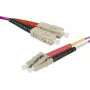 EXERTIS CONNECT LC/UPC to LC/UPC OM4 Duplex Fiber Patch Cable, 1m, LSZH, Erika Violet 392781