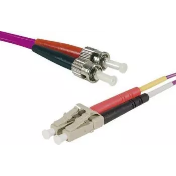EXERTIS CONNECT OM4 Fibre Optic Patch Cable, LC Duplex to ST Duplex, 50/125µm, Erika-Violet, 2m 392792