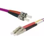 EXERTIS CONNECT OM4 Fibre Optic Patch Cable, LC Duplex to ST Duplex, 50/125µm, Erika-Violet, 2m 392792