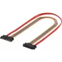 EXERTIS CONNECT SATA Extension Cable, SATA 22 Pin Male to SATA 22 Pin Female (5V + 12V), 0.5 m, for Extending SATA Data and Power Interface, Black 147500