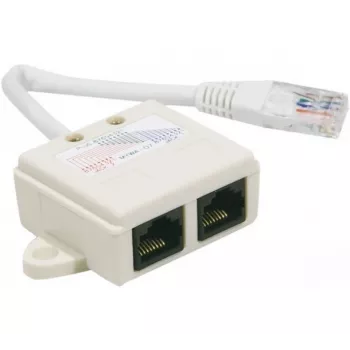 Exertis Connect Telephone Splitter RJ-45 Male to 2x RJ-45 Female, 10 cm, CAT 5e, Ivory 252470