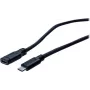EXERTIS CONNECT USB 3.1 Gen 1 USB-C Extension Cable, Male to Female, 2 m, 5 Gbit/s, Black 150341