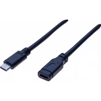 EXERTIS CONNECT USB 3.1 Gen 2 USB-C Extension Cable 1m Male to Female 10Gbps 100W PD 4K Video Black 532495