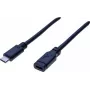 EXERTIS CONNECT USB 3.1 Gen 2 USB-C Extension Cable 1m Male to Female 10Gbps 100W PD 4K Video Black 532495