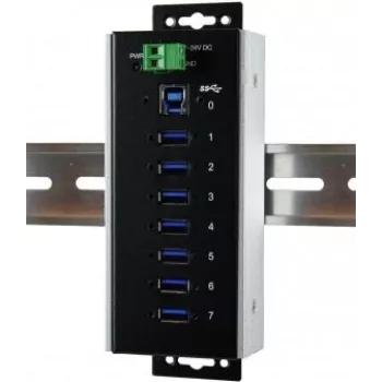 EXSYS EX-1187HMVS-WT 7-Port USB 3.2 Gen 1 Industrial Metal Hub