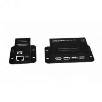 EXSYS EX-1446 Gigabit Ethernet Extender Kit over 2-Wire Copper, 1200 m Range, VDSL2, Metal Housing, Black