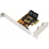 EXSYS EX-3517 7-Port SATA III PCIe x2 Controller Card - ASMedia ASM1062 + JMicron JMB575S, 6Gbps, Low Profile Bracket Included
