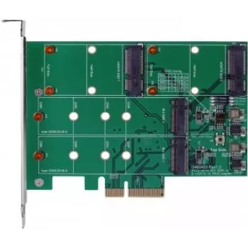 EXSYS EX-3649 Dual M.2 SATA III SSD RAID Controller Card - PCIe 2.0 x2, ASM1062R, RAID 0/1/JBOD, Bootable, Hot-Swap, Low-Profile