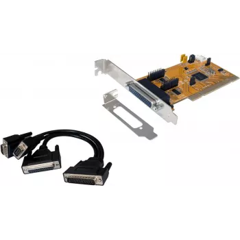 EXSYS EX-43360 PCI-X Adapter - 2x RS-232 Serial + 1x Parallel, MosChip, Low Profile