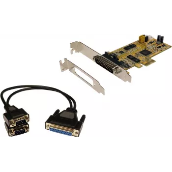 EXSYS EX-45362 2-Port RS-232 PCIe x1 Serial Adapter Card, Low Profile, ASIX AX99100