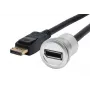 EXSYS EX-49185 Panel Mount DisplayPort Adapter Cable, 30 cm, Male to Female, Metal Housing, 4K 60Hz