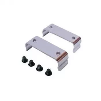 EXSYS EX-6099 DIN Rail Mounting Kit for Industrial Devices - 35mm TS-35, Galvanized Steel, Screw-On Bracket, Clip-On Rail Mount, Silver