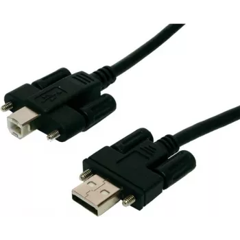 EXSYS EX-K1555V USB 2.0 Cable, Type-A Male to Type-B Male with Thumbscrews, 5 m, Black