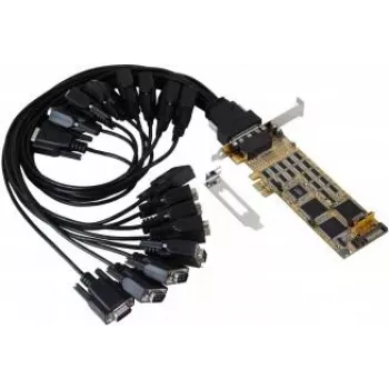 EXSYS PCIe 16-Port RS-232 Serial Card with SystemBase Chipset, 921.6 Kbps, 15KV ESD, Low Profile EX-44316-2