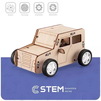 EXTRA DIGITAL Wooden Construction Kit Inertial Car, Educational Model