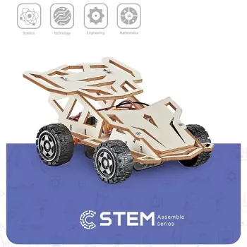 EXTRA DIGITAL Wooden Construction Kit Off-Road Vehicle, Educational Model