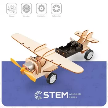EXTRA DIGITAL Wooden Construction Kit Single Propeller Airplane Educational Model