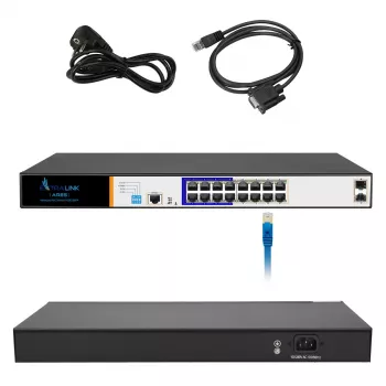 Extralink ARES PoE Switch, 16x Gigabit PoE/PoE+, 2x SFP, 1x Console Port, 150W, Managed