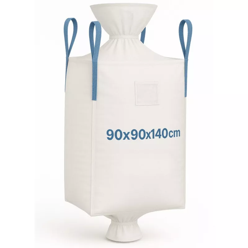 EXTRALINK Big Bag U+2 90x90x140cm 1000kg White FIBC Bulk Bag with Discharge Spout