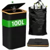 EXTRALINK Black Forest Returnable Bottle Recycling Basket, Foldable, 100L, Black