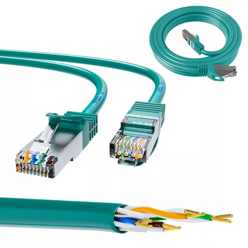 Extralink Cat.6 FTP 10m LAN Patch Cord, Copper Network Cable, Twisted Pair 1Gbit/s
