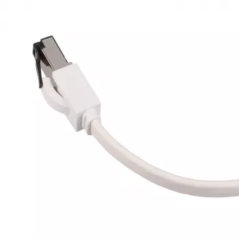 EXTRALINK CAT.8 U/FTP 20m 40G Flat Shielded Patch Cable, Bare Copper, White