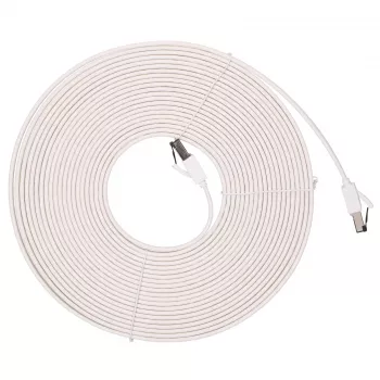 EXTRALINK Cat.8 U/FTP Flat Ethernet Patch Cable 10m 40Gbps White