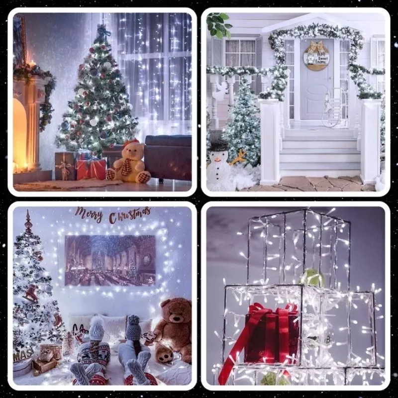 EXTRALINK Christmas Lights 300 LED Outdoor Indoor Cool White 21.7m