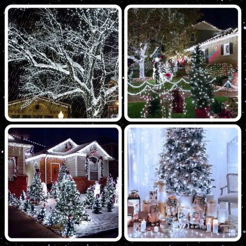 EXTRALINK Christmas Lights 300 LED Outdoor Indoor Cool White 21.7m