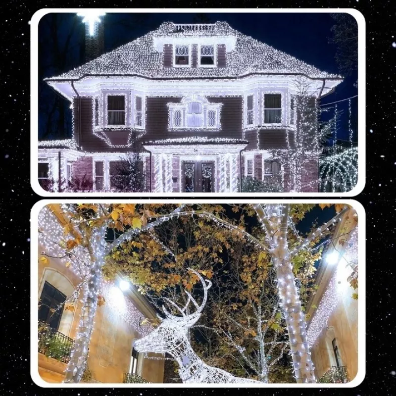 EXTRALINK Christmas Lights 300 LED Outdoor Indoor Cool White 21.7m
