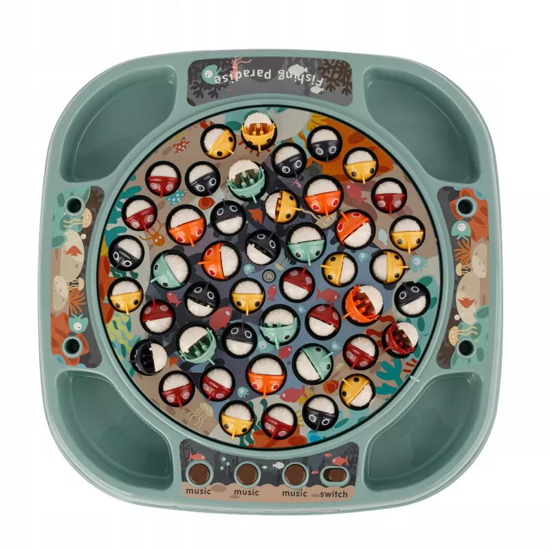 EXTRALINK Fishing Game Skill Game 45 Fish + 4 Fishing Rods Music