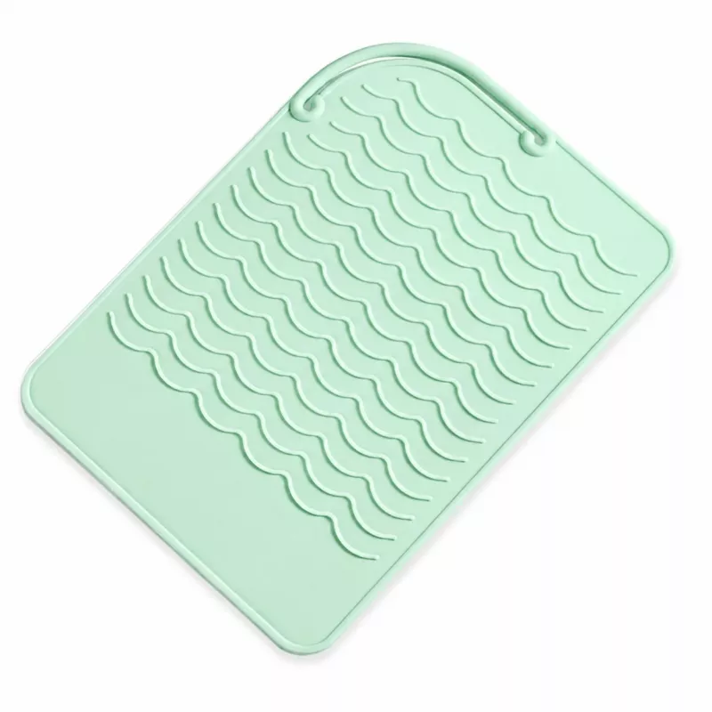 EXTRALINK HOME Silicone Heat Protection Mat for Hair Straightener, 22x16 cm, Green