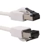 EXTRALINK LAN Patch Cable Cat.8 U/FTP 0.5m 40G Flat Shielded Foiled Twisted Pair Bare Copper White