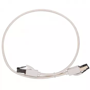 EXTRALINK LAN Patch Cable Cat.8 U/FTP 0.5m 40G Flat Shielded Foiled Twisted Pair Bare Copper White